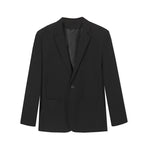 Simplicity Pure Color All-matching Casual Suit Jacket Black
