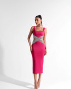 SS One-piece Dress Rose Red