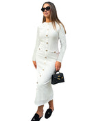 SS Knitted Dress White