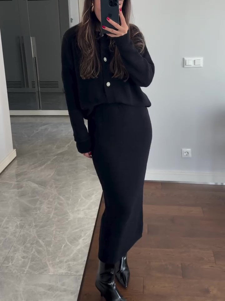 SS Cardigan & Skirt Suit
