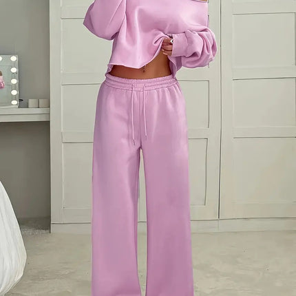Autumn And Winter Casual Two Piece Pink