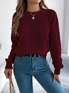 Halloween Hollow-out Lantern Pullover Wine red