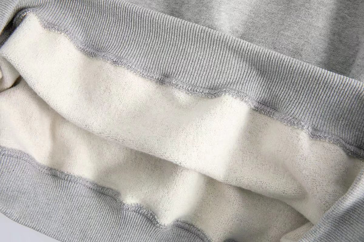 Fleece Boston Letters Print Cotton Pullover Sweatshirt