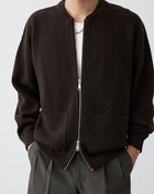 SS Zipper Cardigan Dark Brown