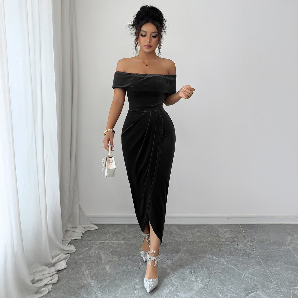 Elegant Tube Top Dress Black