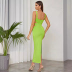 Sling Green One-piece Dress Women