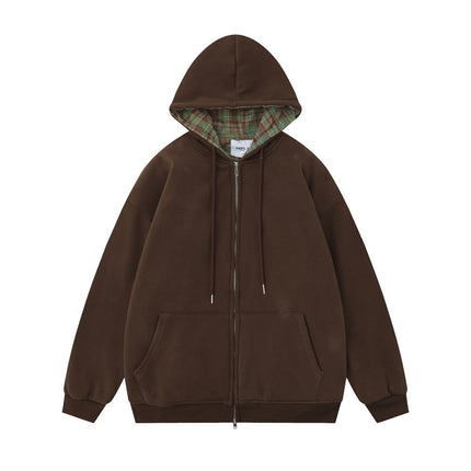 Men's Simple Hoodie Brown
