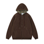 Men's Simple Hoodie Brown