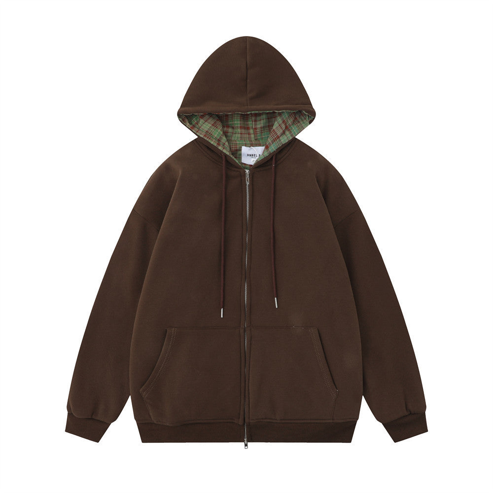 Men's Simple Hoodie Brown