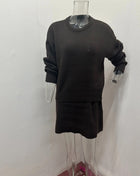 SS Sweater Skirt Sets Deep Coffee