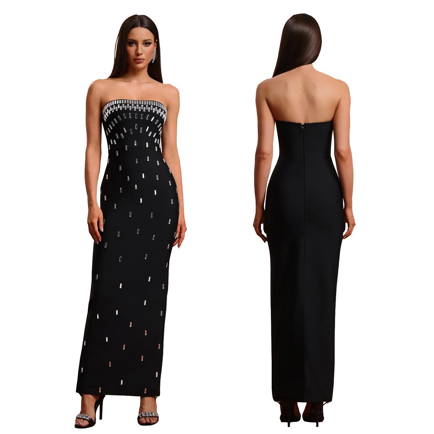 Women's Tube Drilling Backless Dress