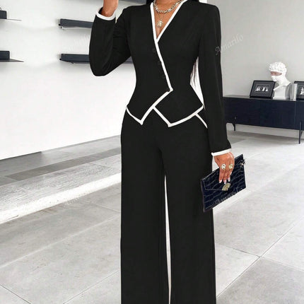 Single-breasted Trim Suit Black