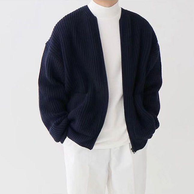 SS Men’s Cardigan Coat dark blue