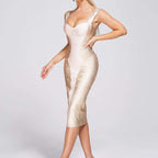 Women's Fashion Suspenders Bronzing Bandage One-piece Dress