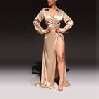 Women's Side-slit Ultra-long Dress Apricot