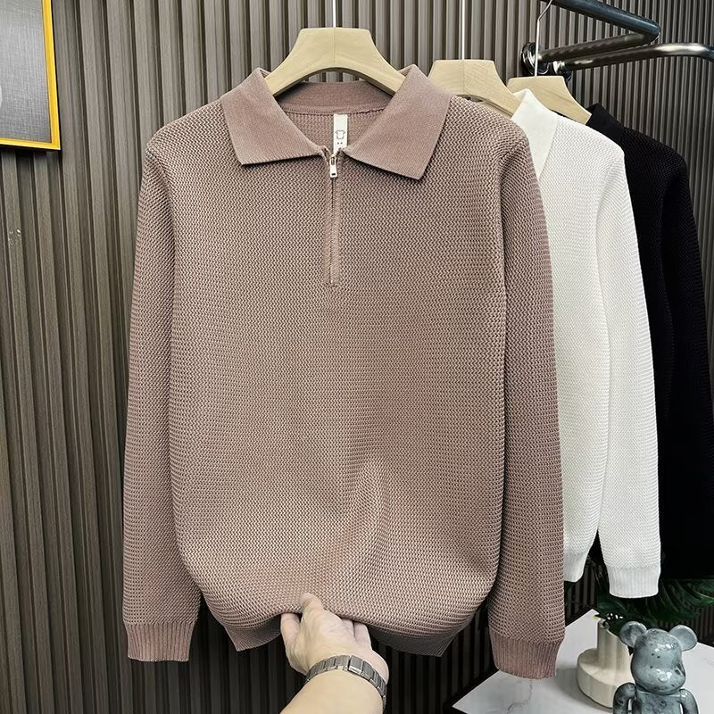 Men's Autumn And Winter High-grade Half Zipper Sweater