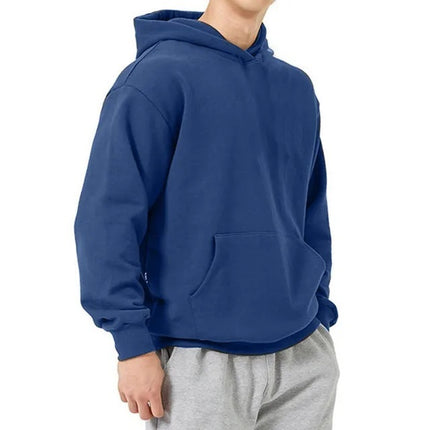 Men's Drop-shoulder Sleeve Hoodie Blue