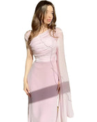 SS Elegant Satin Dress Pink