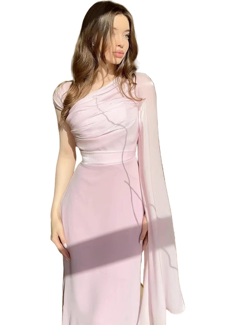 SS Elegant Satin Dress Pink