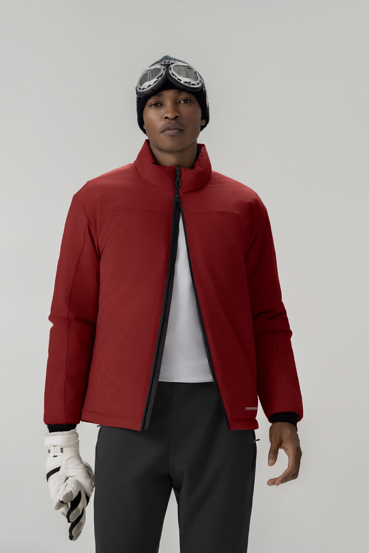 Men's Fashionable Lightweight Cotton-padded Jacket Wine red