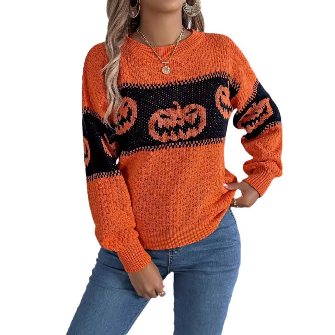 Halloween Pumpkin Head Pullover