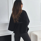 New Batwing Sleeves Cloak Top With Belt Jacket Woolen