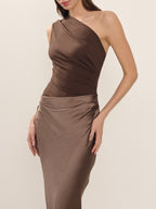 SS One Shoulder Satin Dress