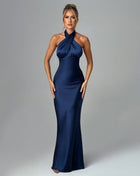 SS Backless Dress Blue