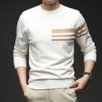Knitted Men's Pullover Casual Sweater White