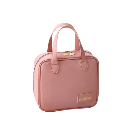 Makeup Pouch Cosmetic Shell Bag pink gold 21x8x19cm
