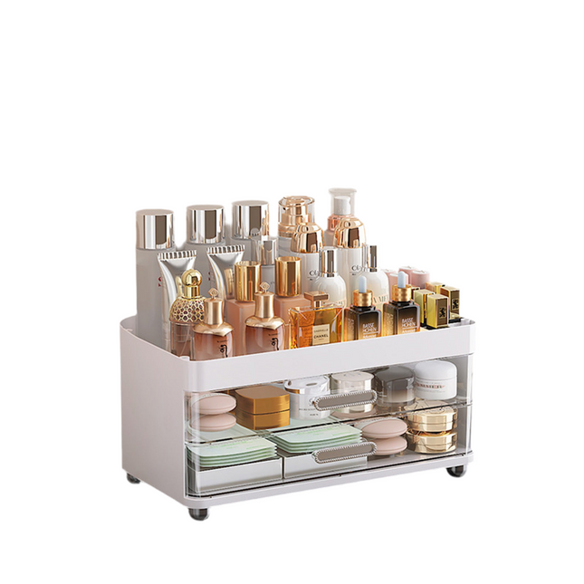 2 Drawers Makeup Organizer - 4 Tier Bathroom Organizers And Storage, Versatile Perfume Vanity Organizer D