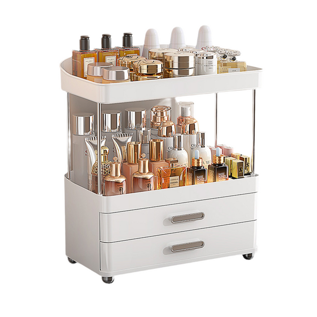 2 Drawers Makeup Organizer - 4 Tier Bathroom Organizers And Storage, Versatile Perfume Vanity Organizer A
