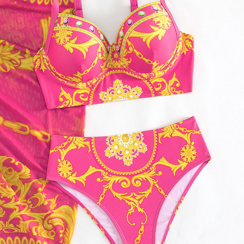 SS Retro Three-piece Swimsuit