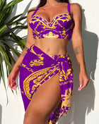 SS Retro Three-piece Swimsuit Purple