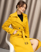 SS Classic Style Lace-up Coat Yellow