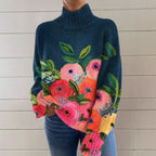 3D Color Matching Printed Turtleneck Sweater