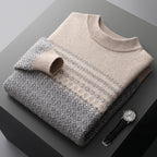 Men's Pure Wool Sweater Casual Apricot