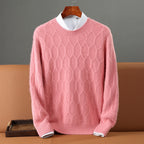 Pullover Knitted base Sweater Leather Pink
