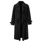 Men's Loose Cloak Mid-length Trench Coat Black