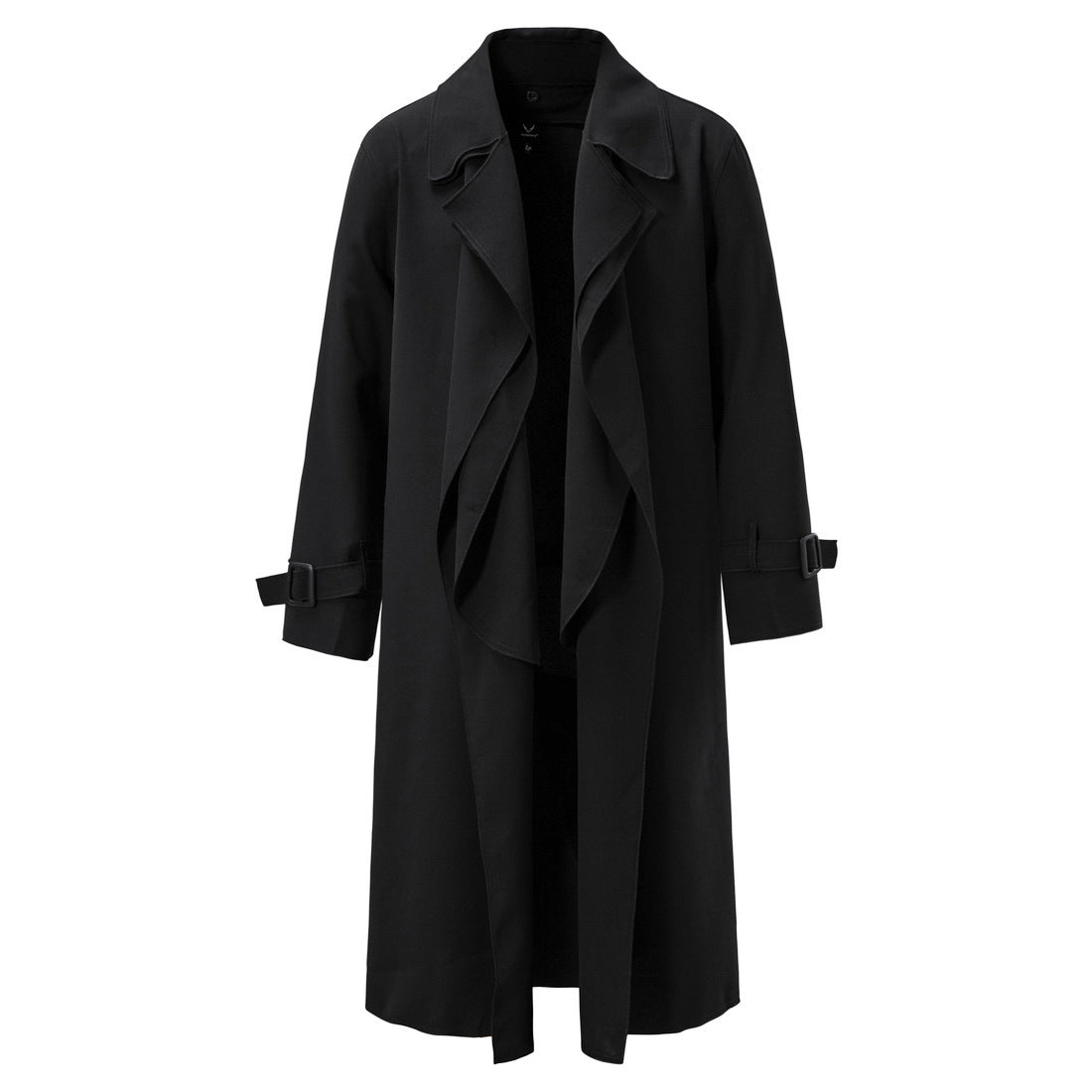 Men's Loose Cloak Mid-length Trench Coat Black