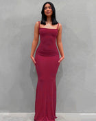 SS Sling Dress Wine red