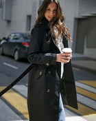 SS Classic Style Lace-up Coat Black