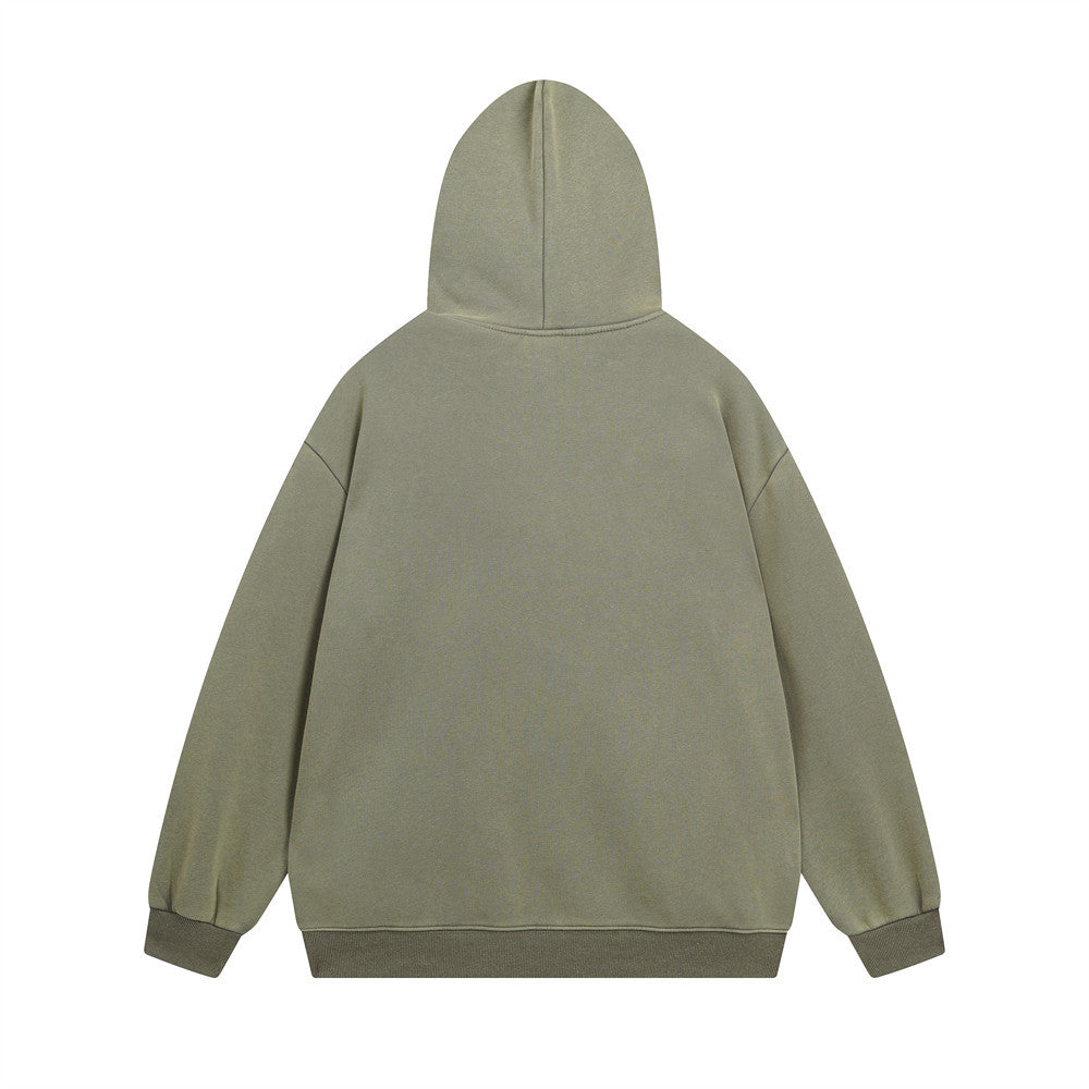 Men's Street Depressed Cross Velvet Padded Hoodie