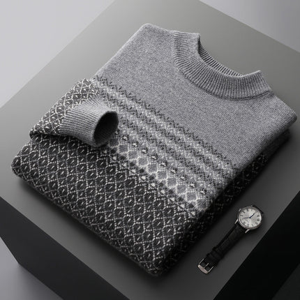 Men's Pure Wool Sweater Casual Gray