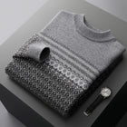 Men's Pure Wool Sweater Casual Gray