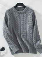Women’s Twist Knit Sweater Dark Gray