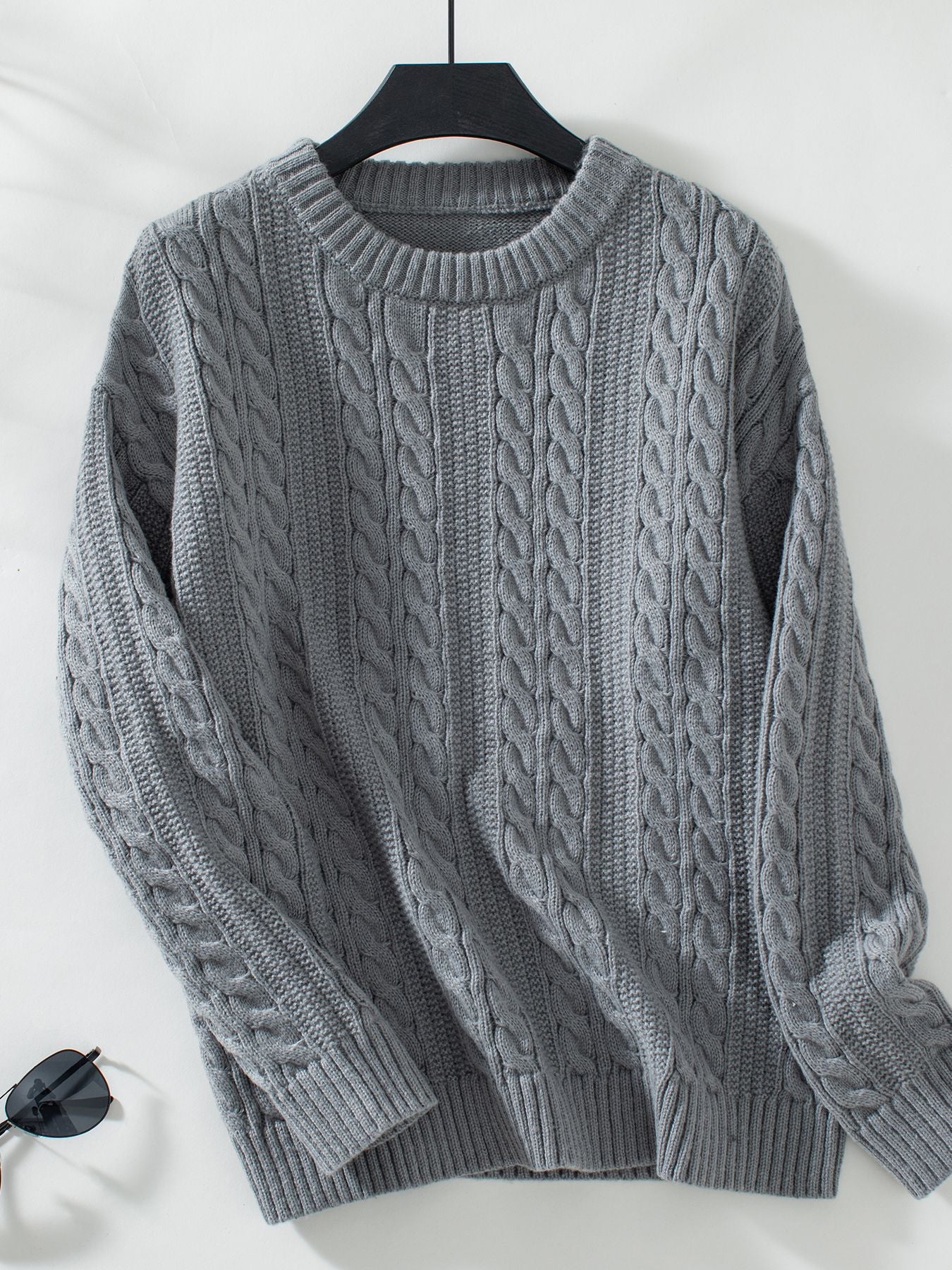 Women’s Twist Knit Sweater Dark Gray