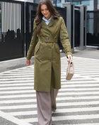 SS Classic Style Lace-up Coat Green