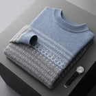 Men's Pure Wool Sweater Casual Blue