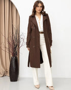 SS Classic Style Lace-up Coat Dark Brown